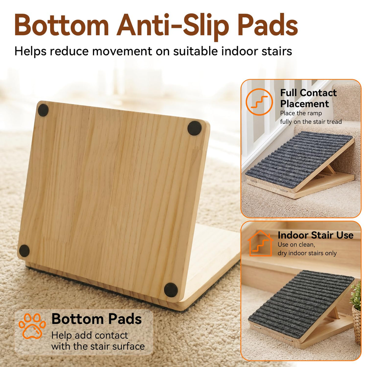 Adjustable Non-Slip Wooden Dog Ramp D156537