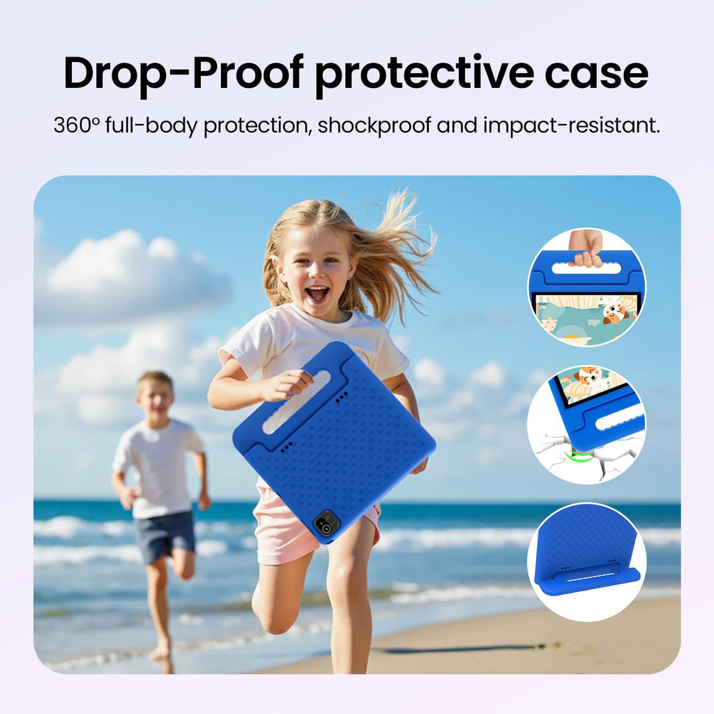 Android 16 Kids Tablet 10 Inch HD Display 8GB RAM 64GB ROM Blue Q375352