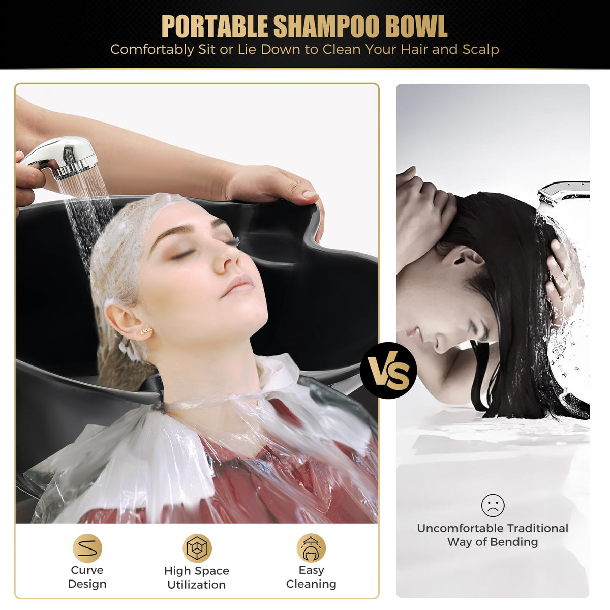 Portable Height Adjustable Shampoo Bowl with Electric Pump A908357