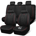 Waterproof Neoprene Car Seat Covers Full Set 5 Seats Black Red T91007