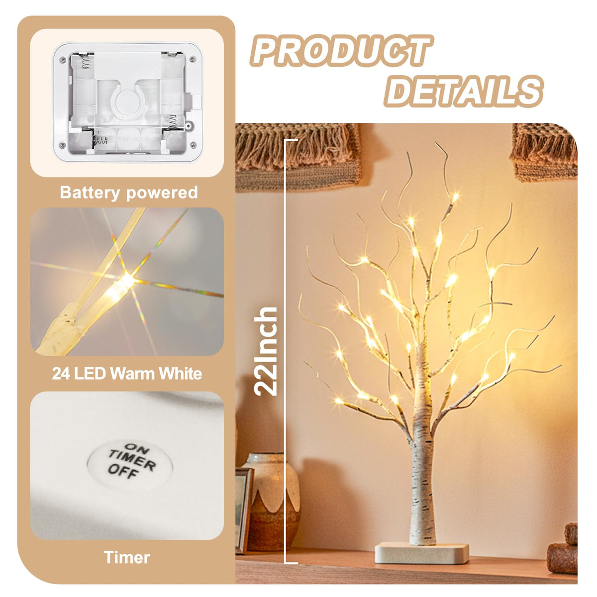 Lighted Birch Tree with LED Lights Q874434