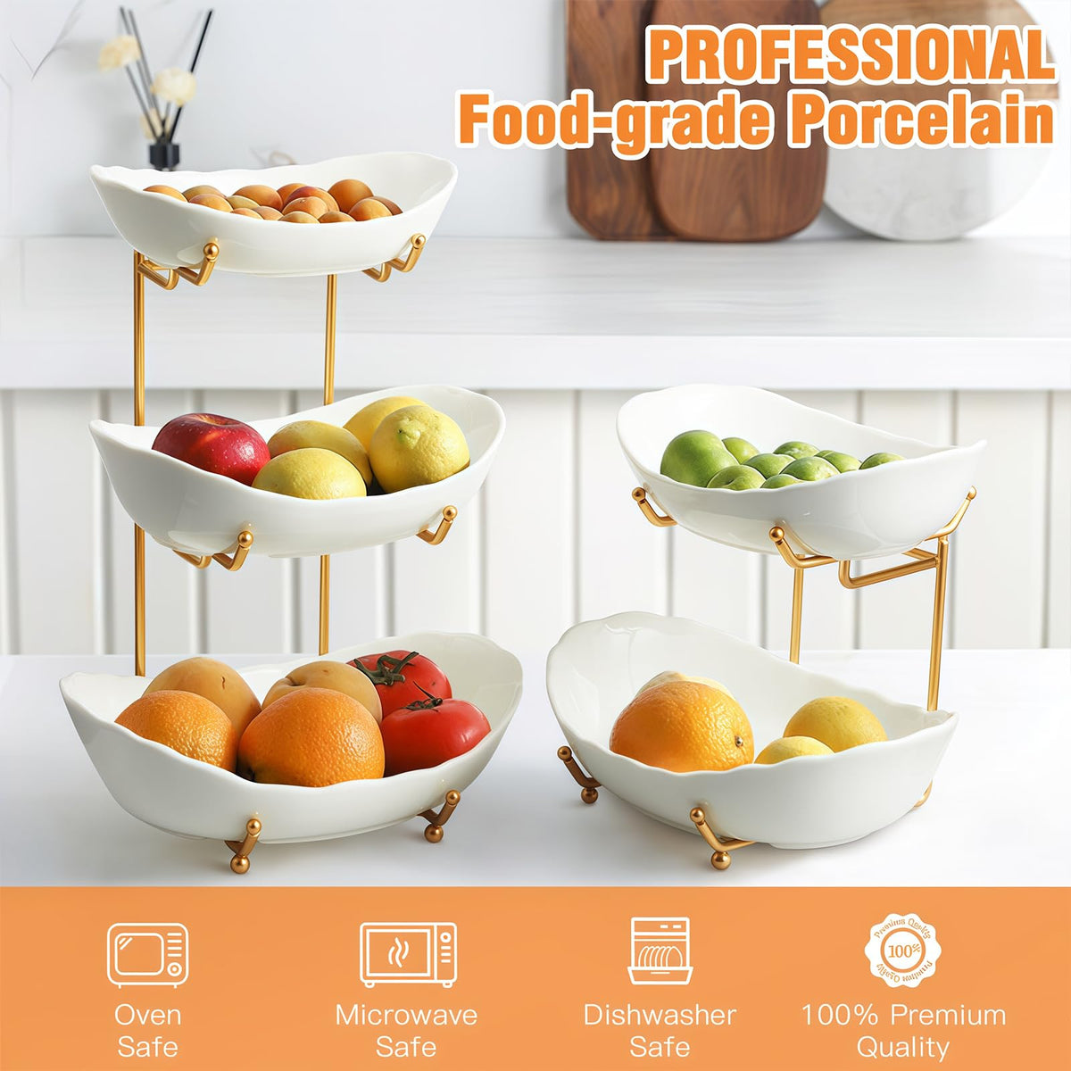 3 Tier Ceramic Fruit Basket Y244