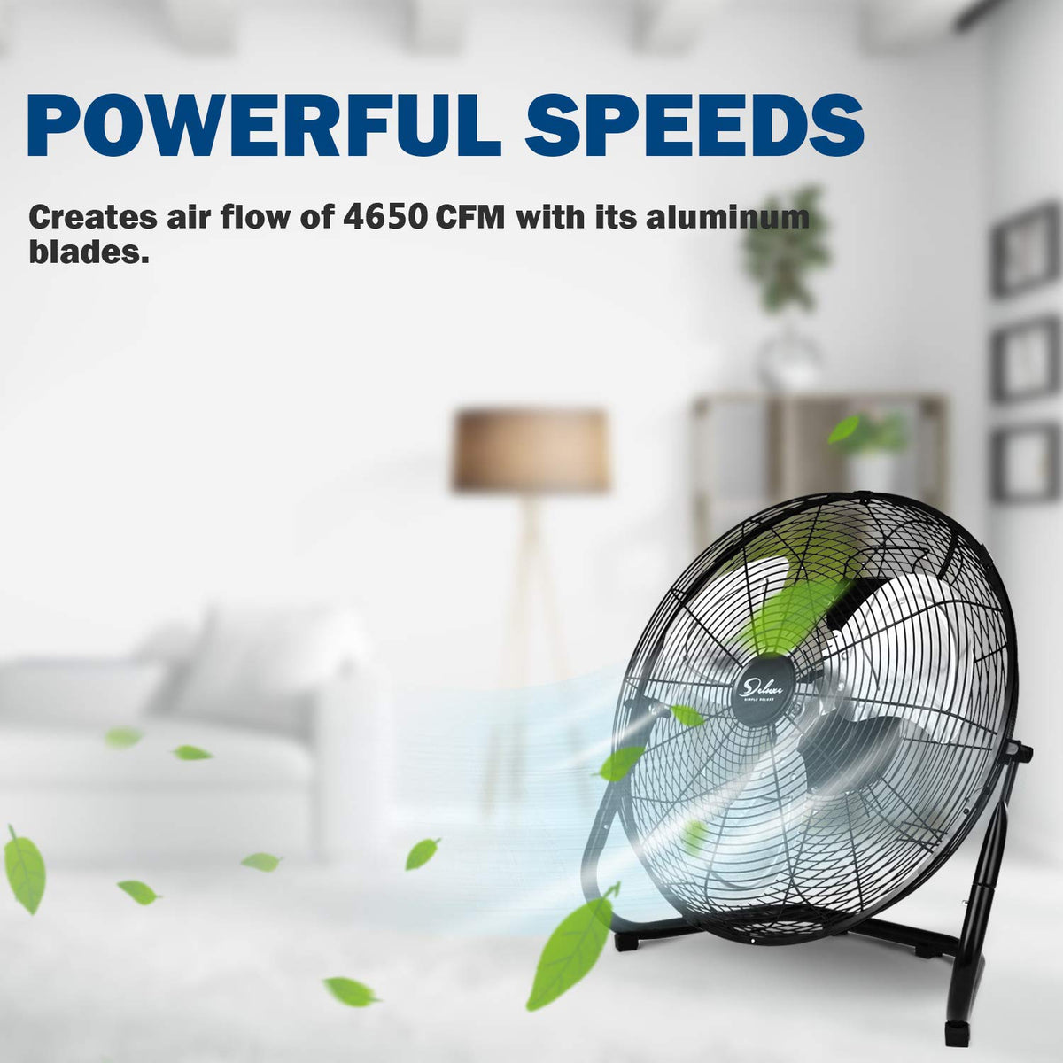 20 Inch 3-Speed High Velocity Metal Industrial Floor Fan I8624