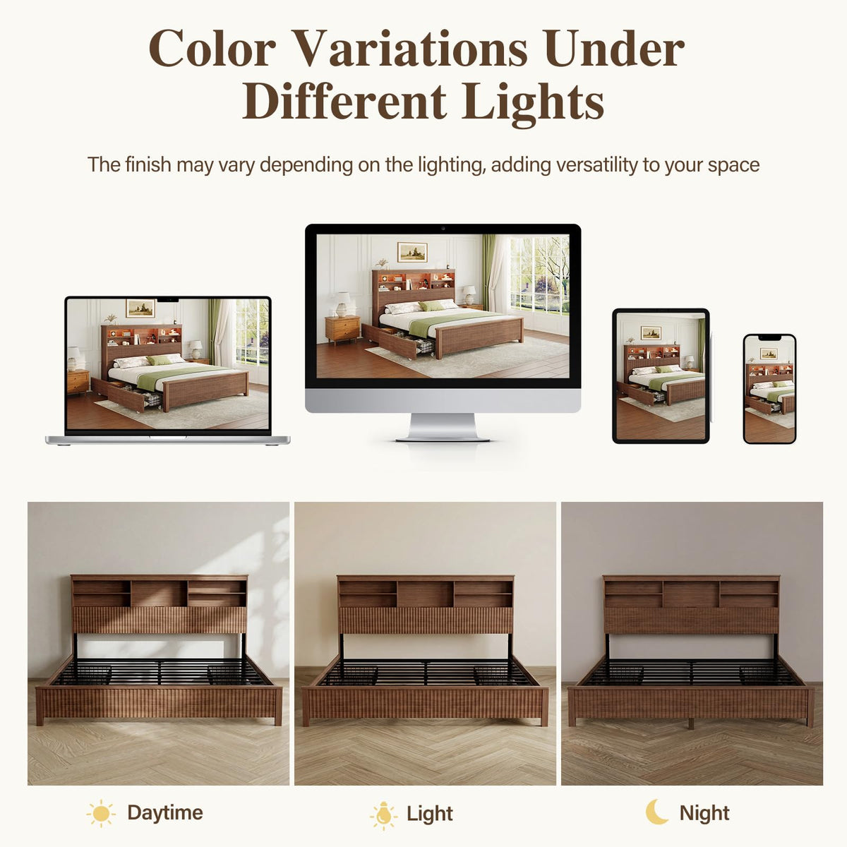 King Size Bed Frame with 4 Storage Drawers V574002
