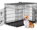 Folding Metal Dog Crate with Divider and Handle R5320