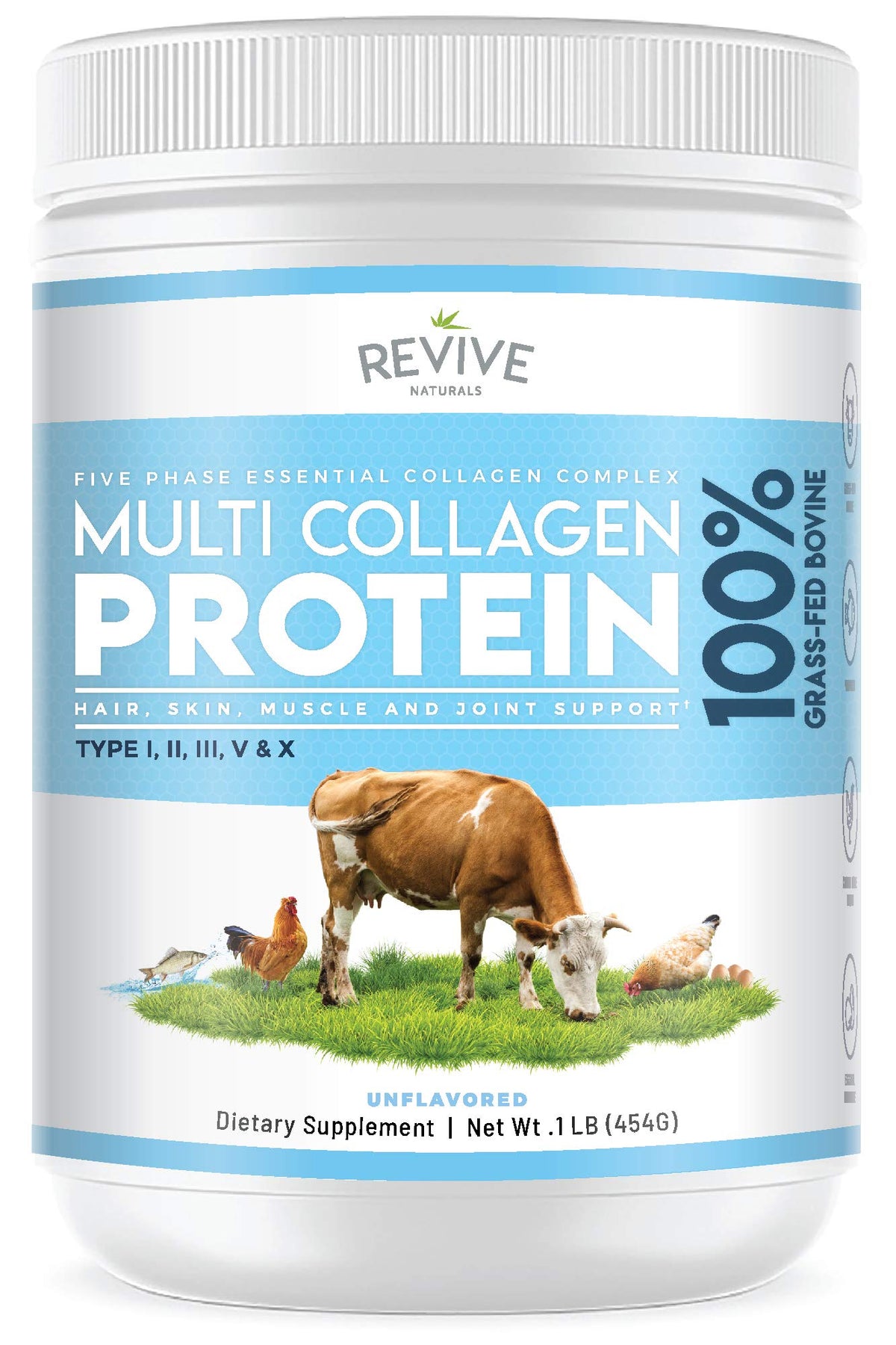 Multi Collagen Hydrolyzed Protein Powder 16oz T8914