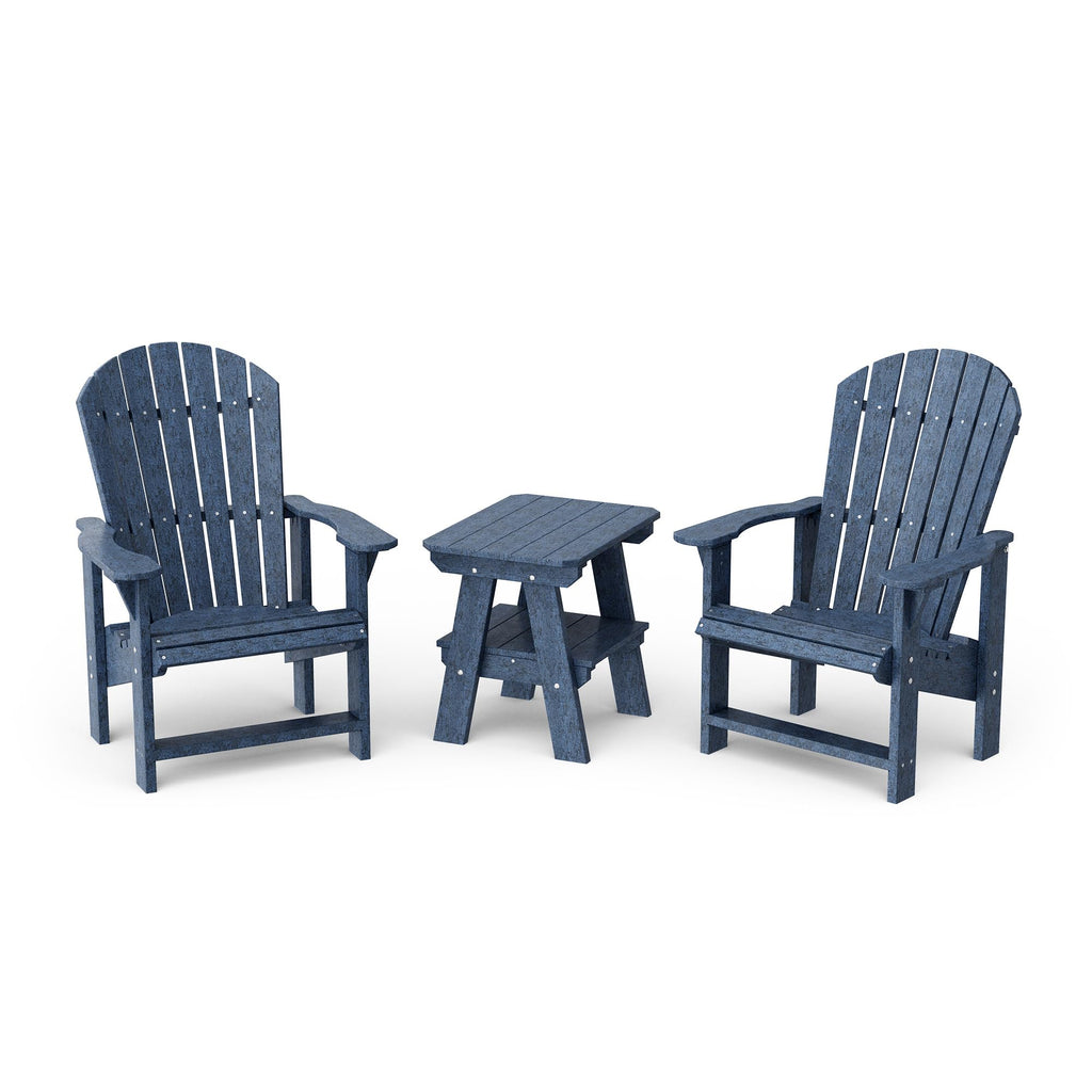 Patriot Blue 3-Piece Upright Adirondack Chair Set with Side Table C3226