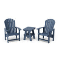 Patriot Blue 3-Piece Upright Adirondack Chair Set with Side Table C3226