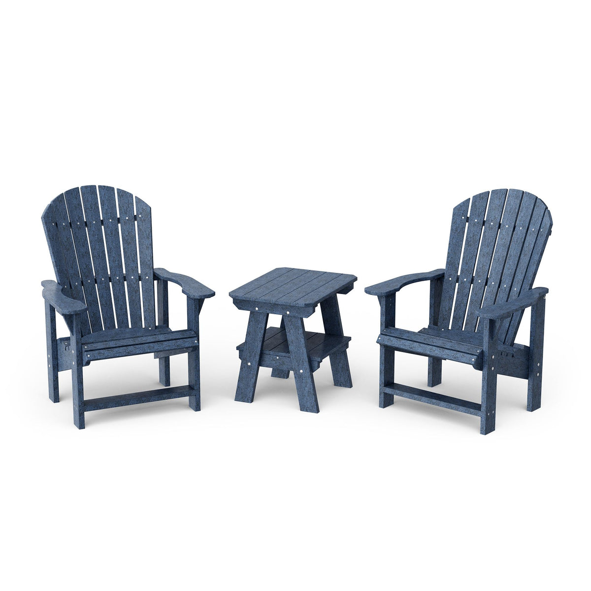 Patriot Blue 3-Piece Upright Adirondack Chair Set with Side Table C3226