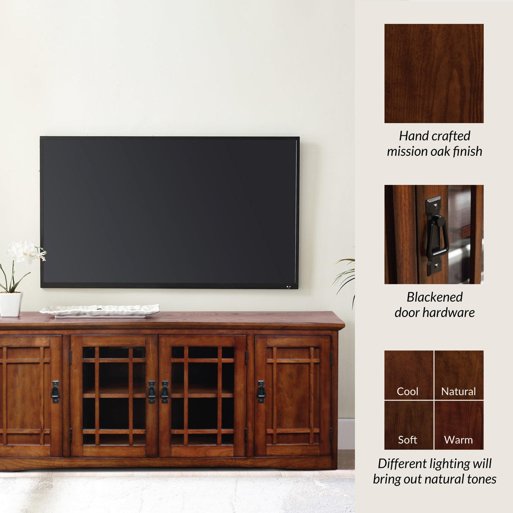 Solid Wood Mission Oak Four Door TV Stand B87041