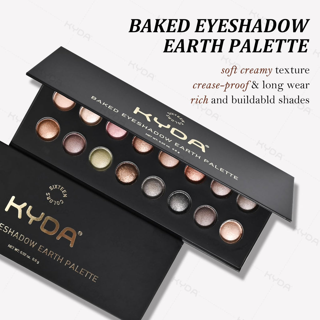 16 Colors Baked Eyeshadow Palette Matte Shimmer Finish Z4634