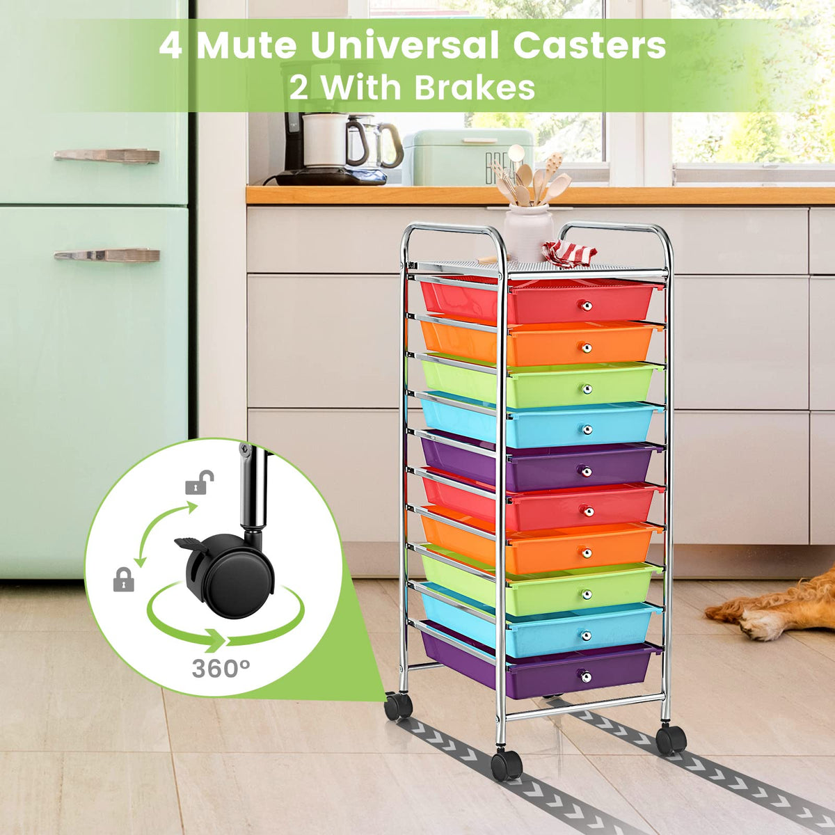 10 Drawer Rolling Storage Cart R759