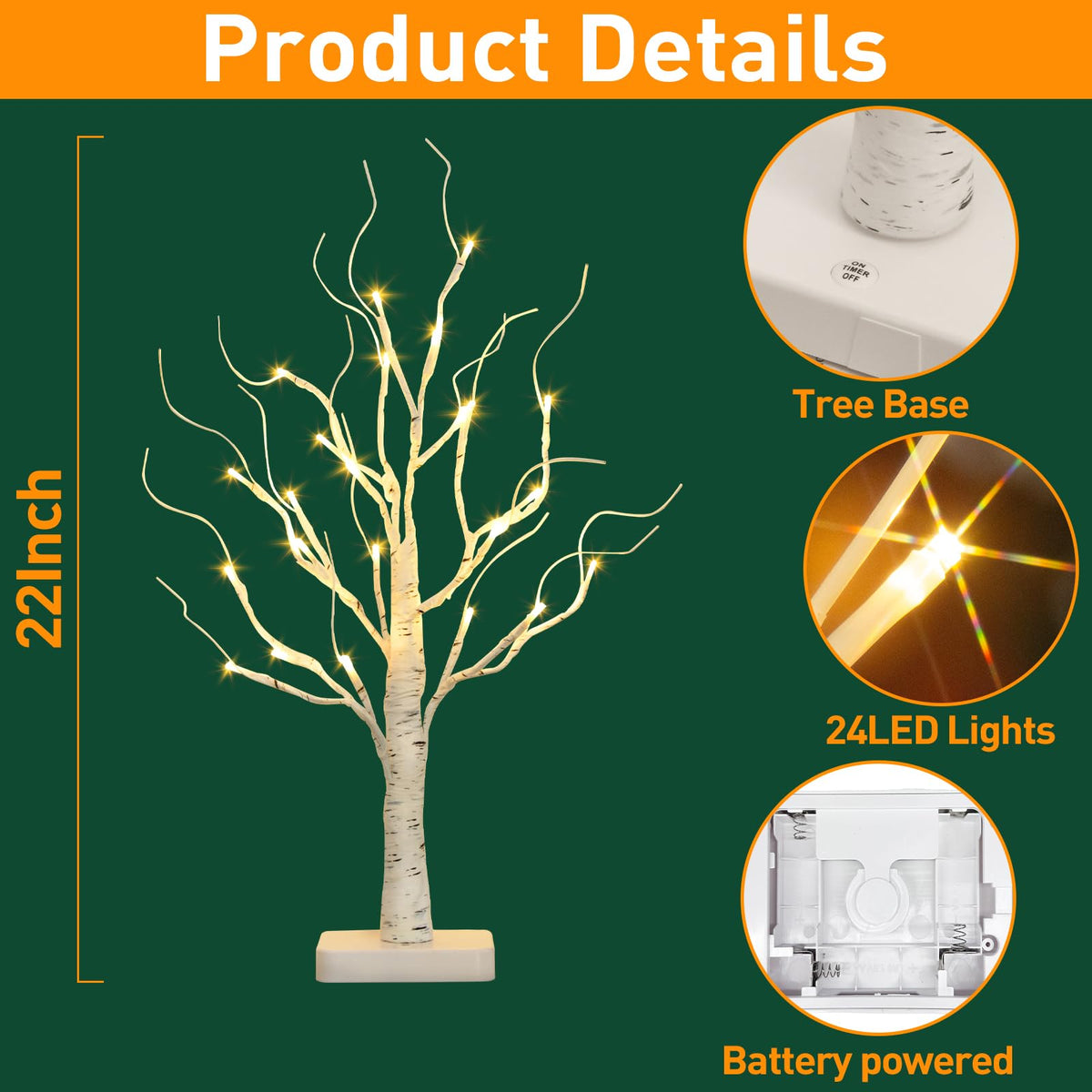 Lighted Birch Tree with LED Lights Q874434