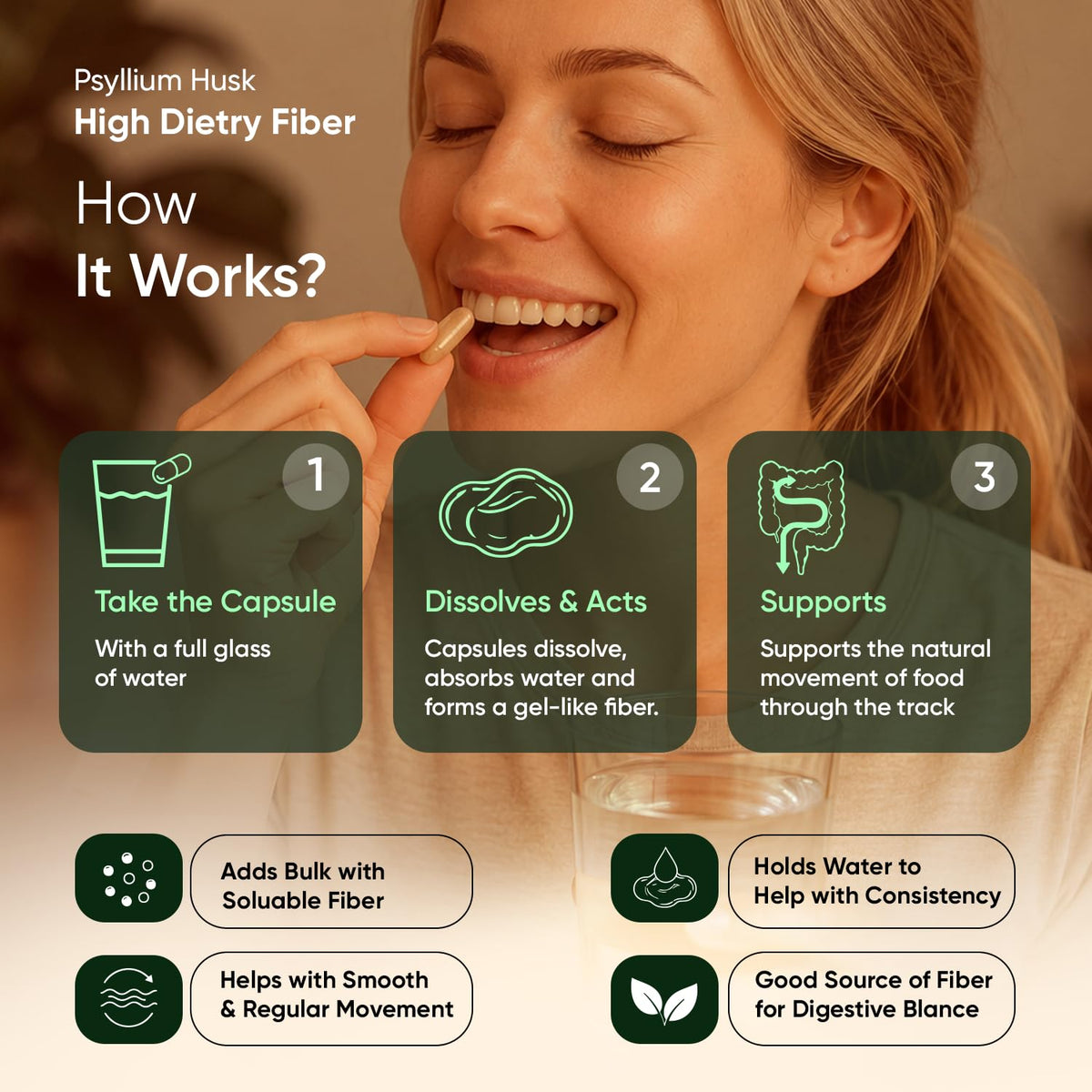 Psyllium Husk Capsules 1500mg J800814
