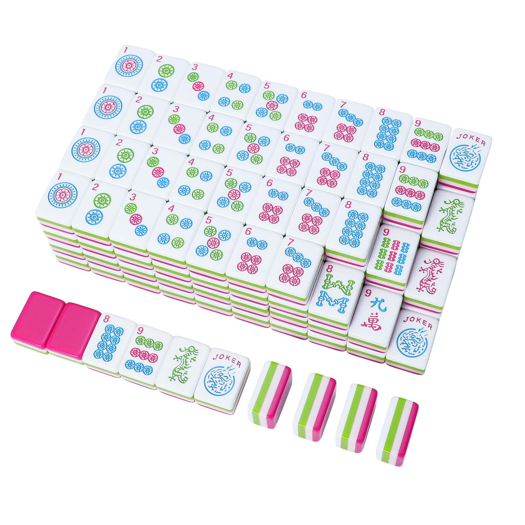 166 Acrylic Engraved Mahjong Tile Set with Carrying Bag H167