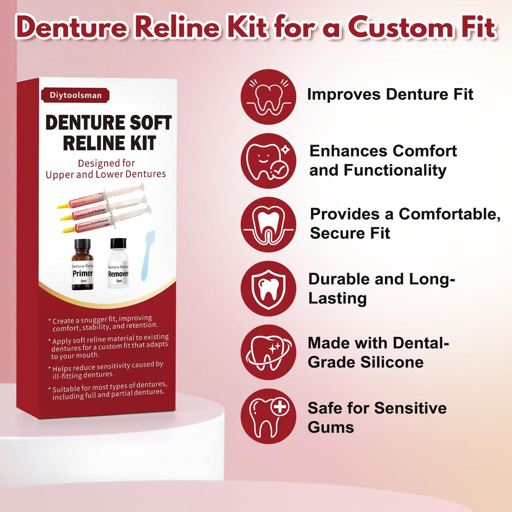 Denture Soft Reline Kit for Upper and Lower Dentures A84790