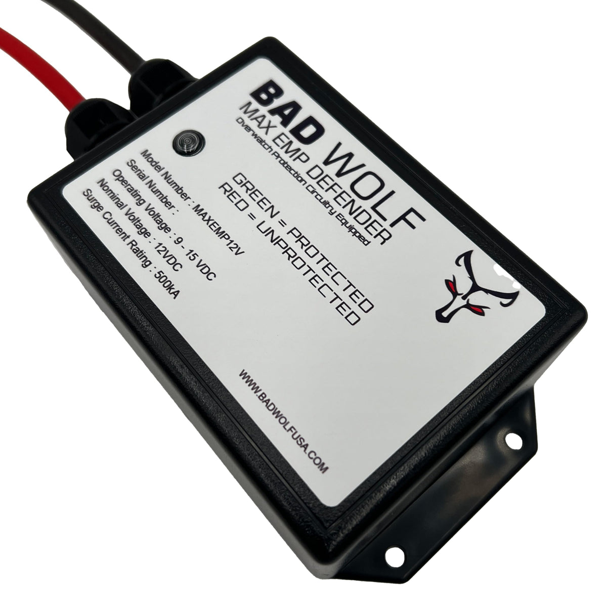 12V 500kA Surge Protector with 8 AWG Wire B40112
