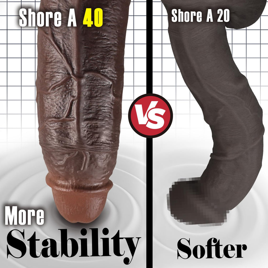 10" Realistic Big Black Curved Dildo with Suction Cup X21036