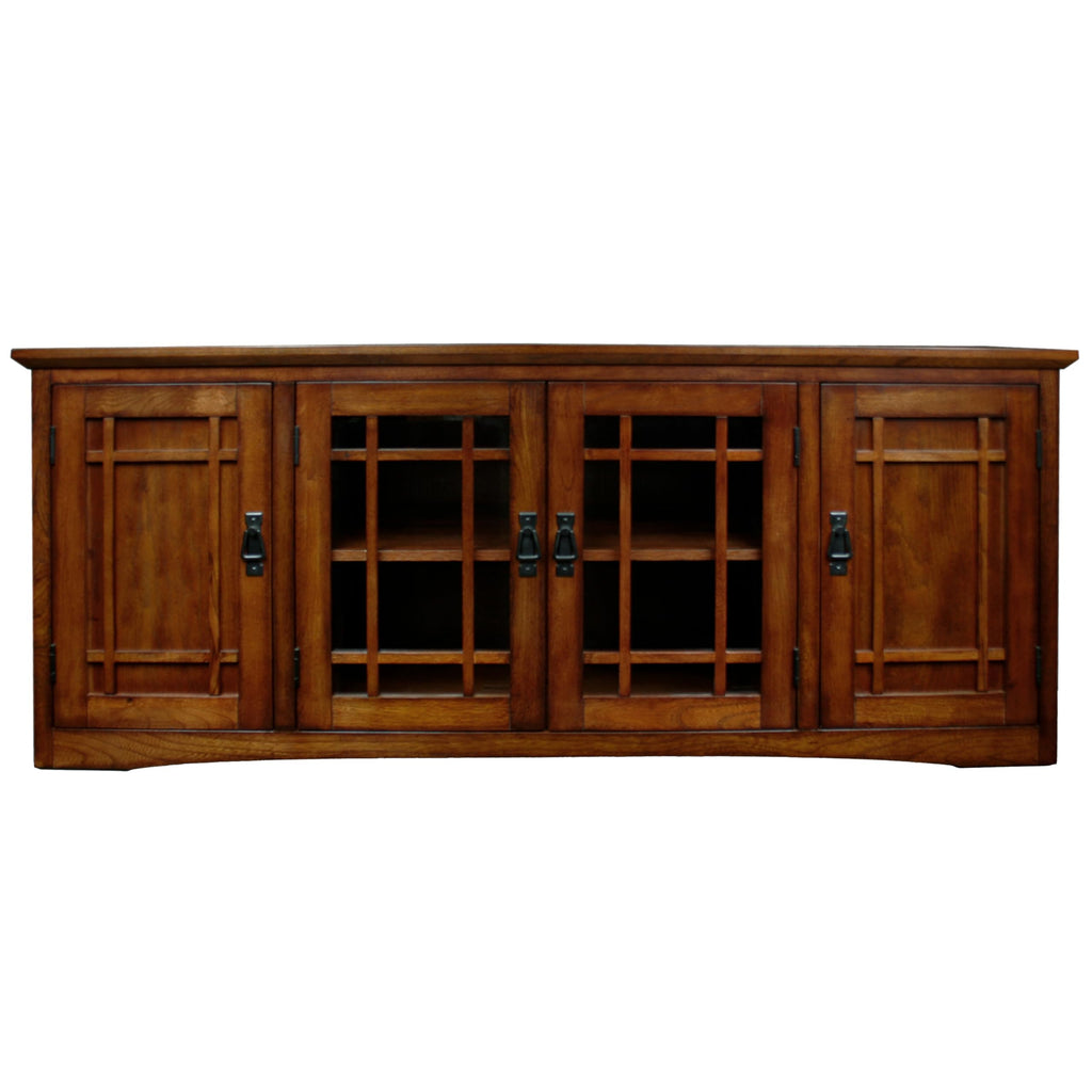 Solid Wood Mission Oak Four Door TV Stand B87041