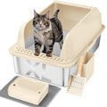 XL Stainless Steel Enclosed Cat Litter Box with Lid, Scoop and Mat S801502
