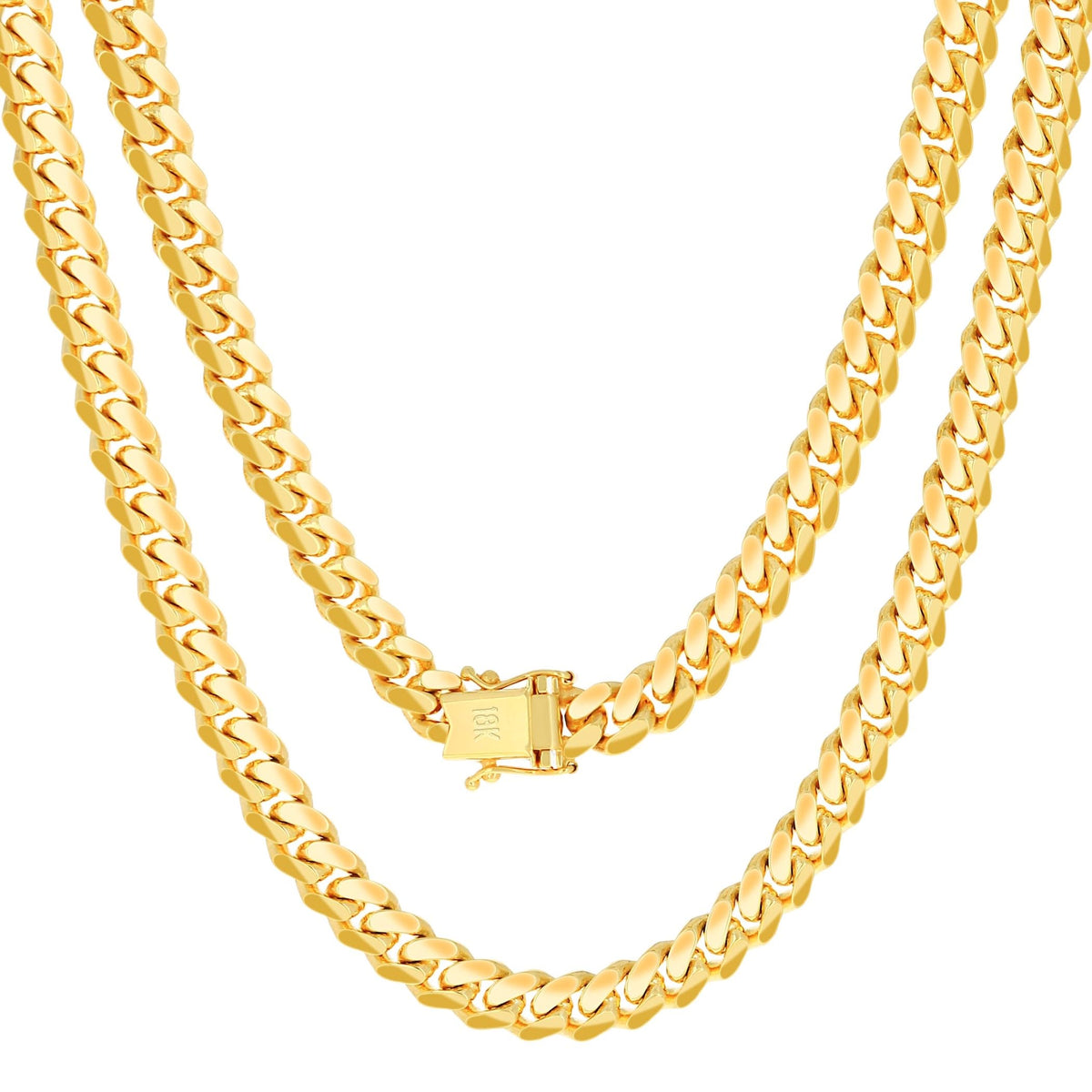 18K Yellow Gold Cuban Link Chain Necklace B50293
