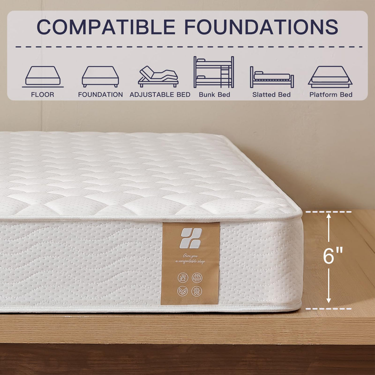 6 Inch Twin Mattress with Bonnell Spring Q65310