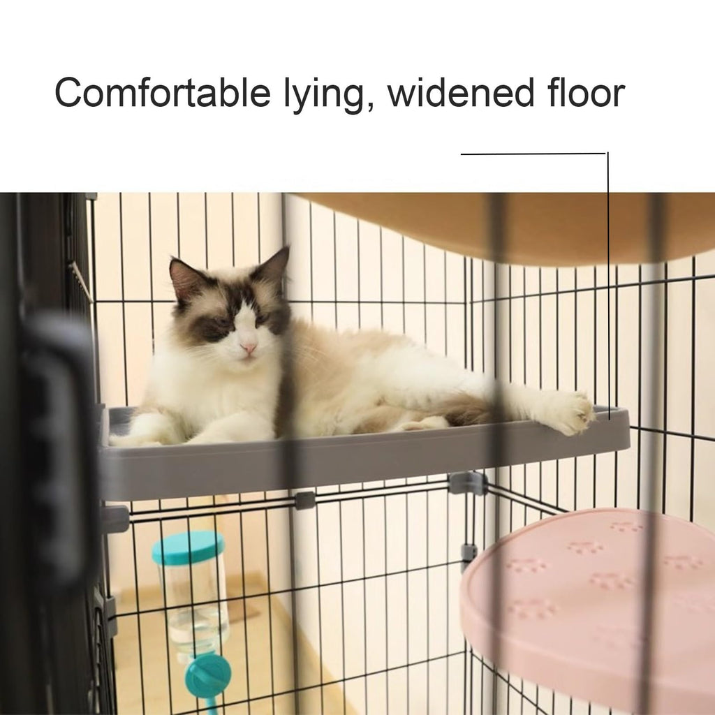 Foldable 4 Tier Detachable Cat Cage with Hammock O326
