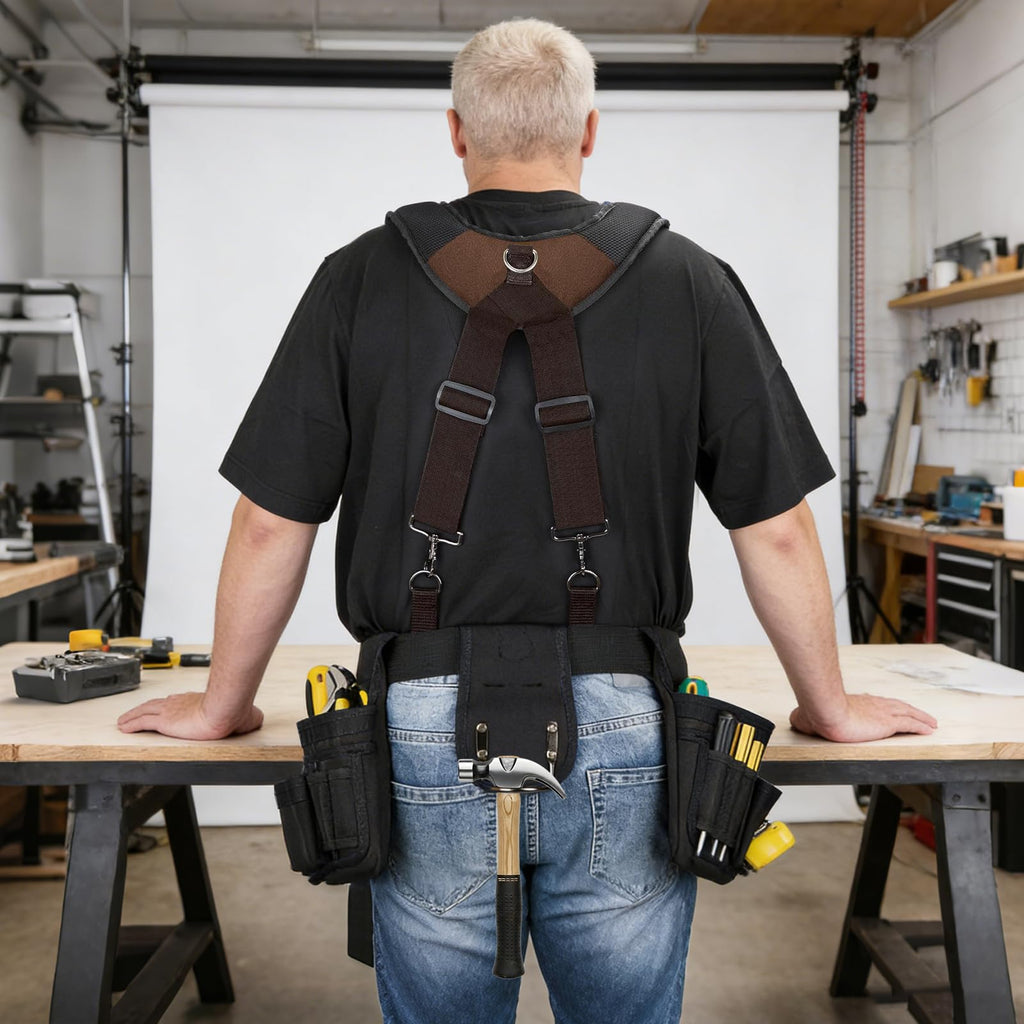 Tool Belt Suspenders with Magnetic Wristband E8419