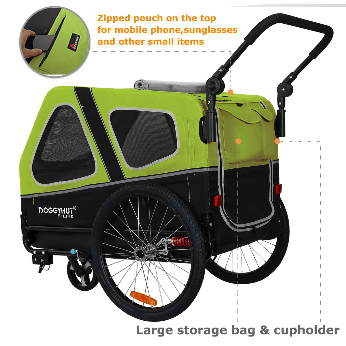 XL Pet Bike Trailer & Stroller with Suspension Wheels I745684