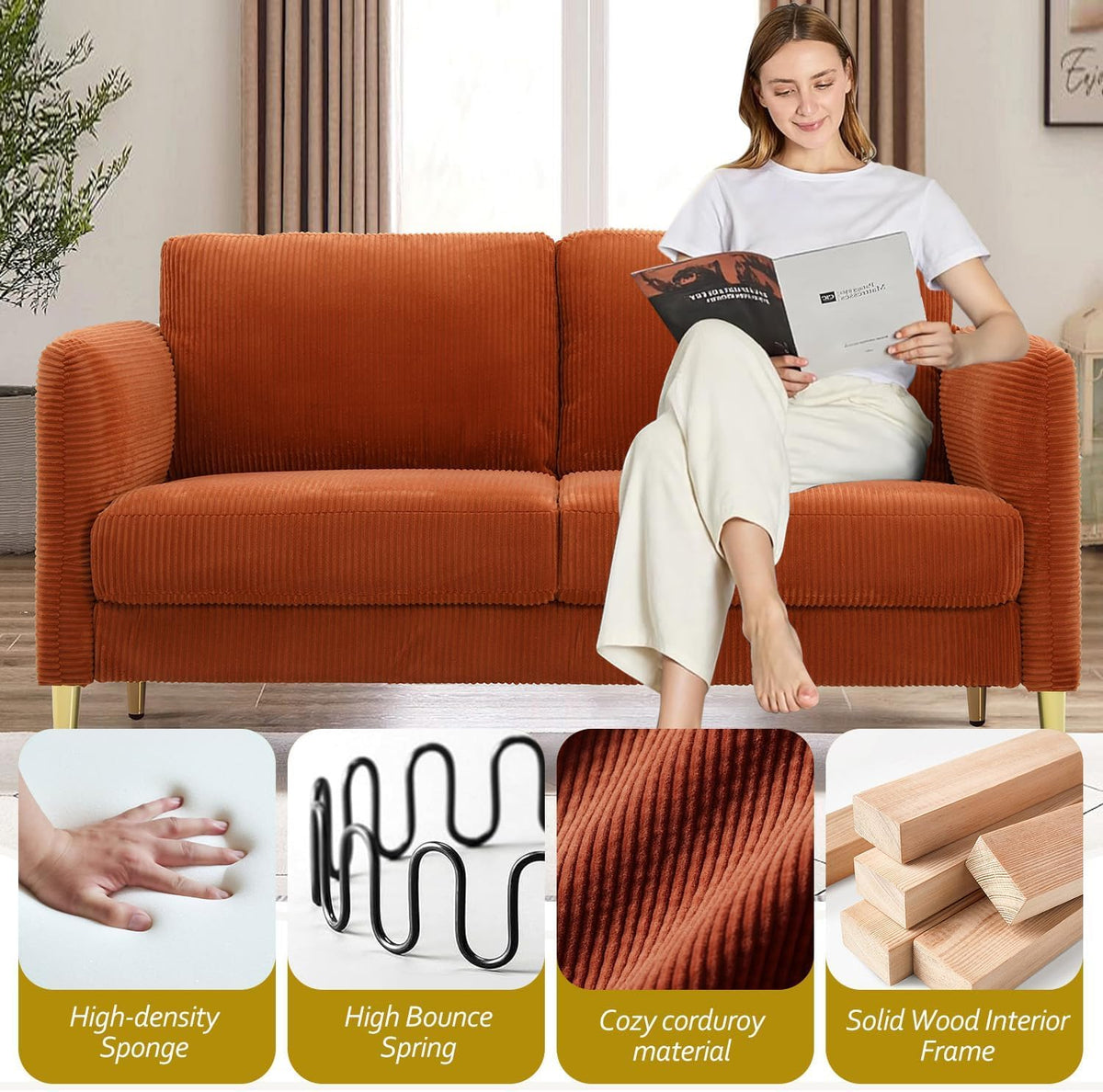 Velvet Loveseat Sofa D412030