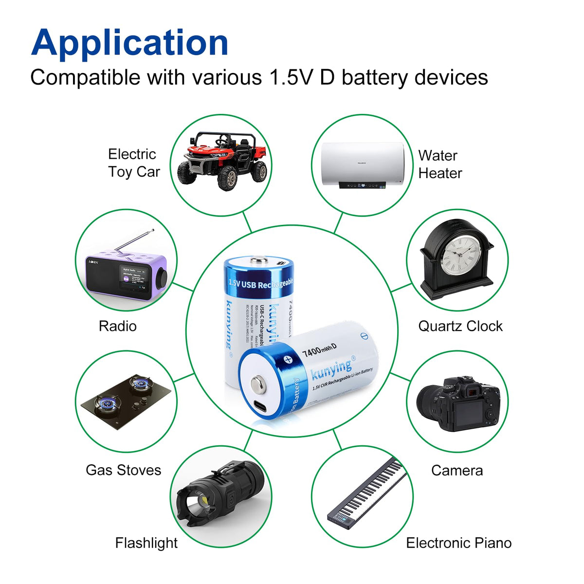 8 Pack Rechargeable Lithium D Cell Batteries R531624