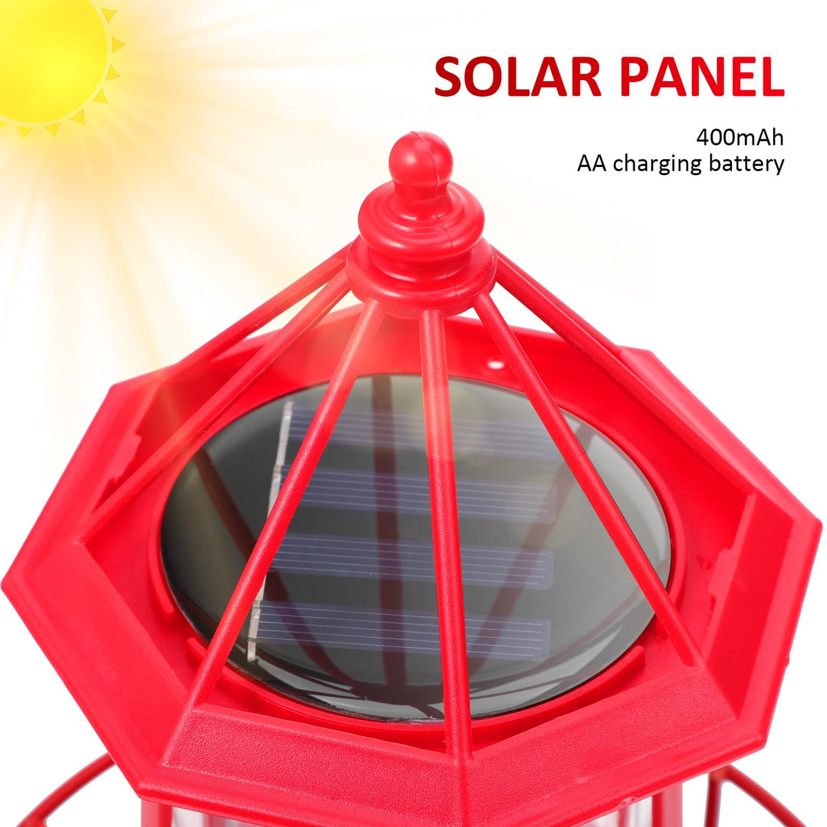 Solar Powered Lighthouse Statue Light L819