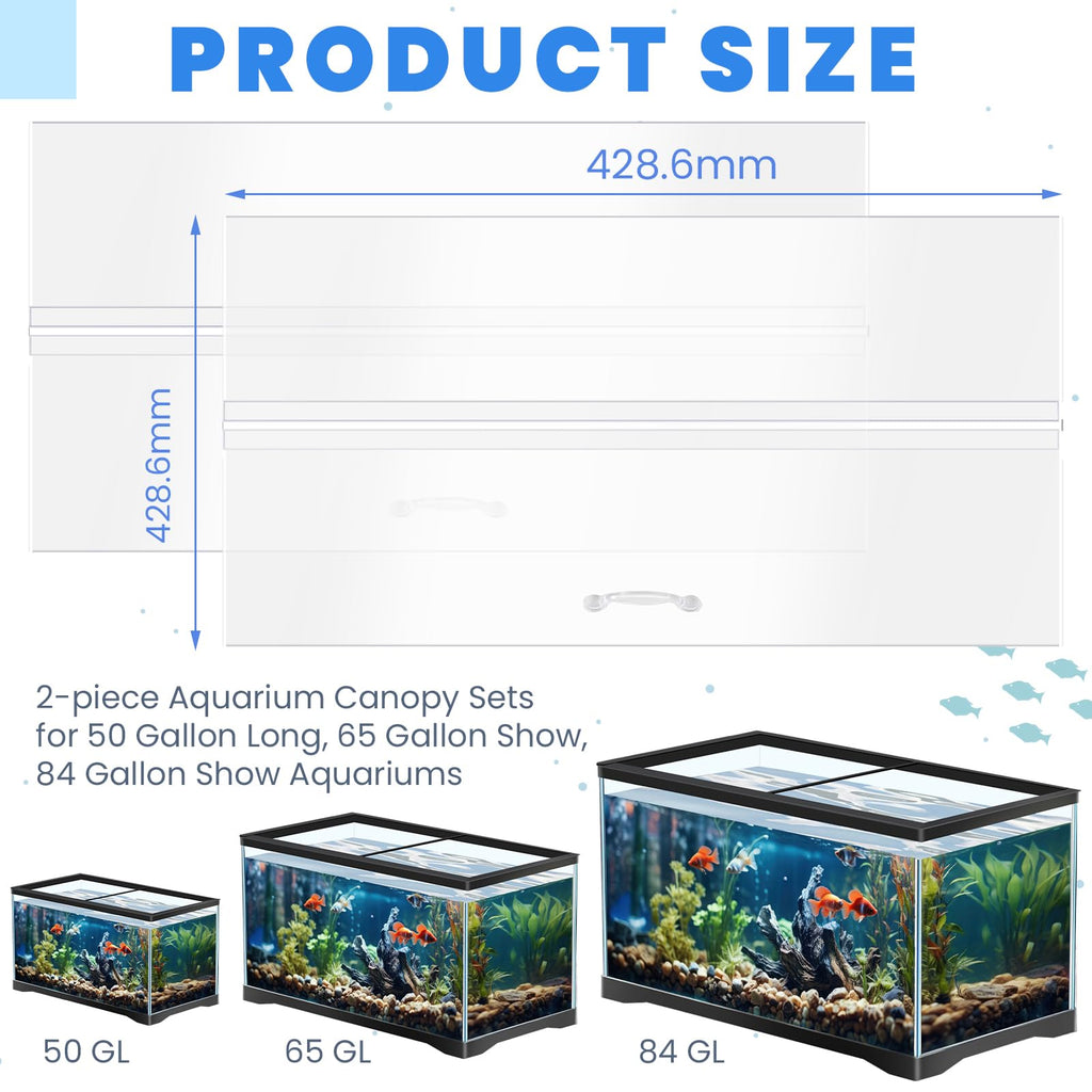 Polycarbonate Aquarium Lid 2 Pieces Set with Hook Knife Y7961