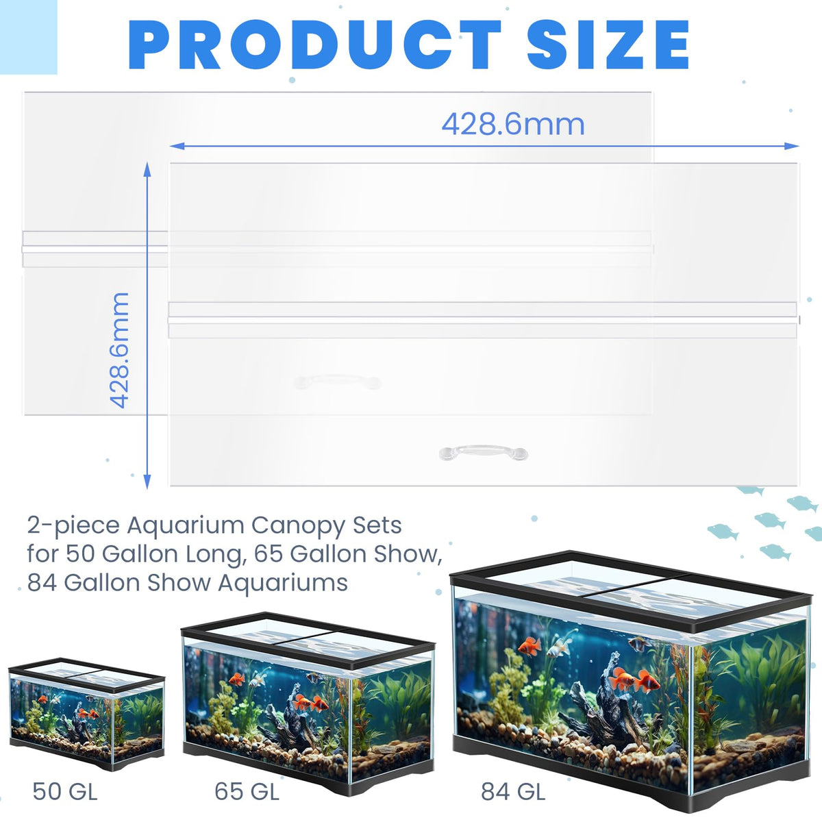 Polycarbonate Aquarium Lid 2 Pieces Set with Hook Knife Y7961
