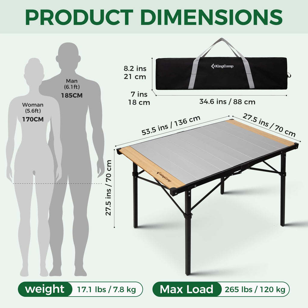 Bamboo Aluminum Camping Table H80365
