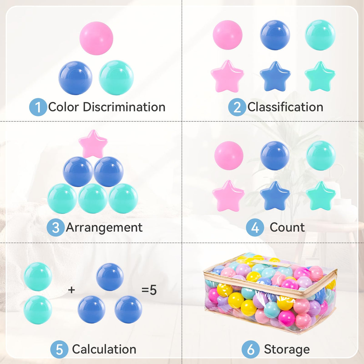 BPA Phthalate Free 2.15" Soft Plastic Play Balls B63288
