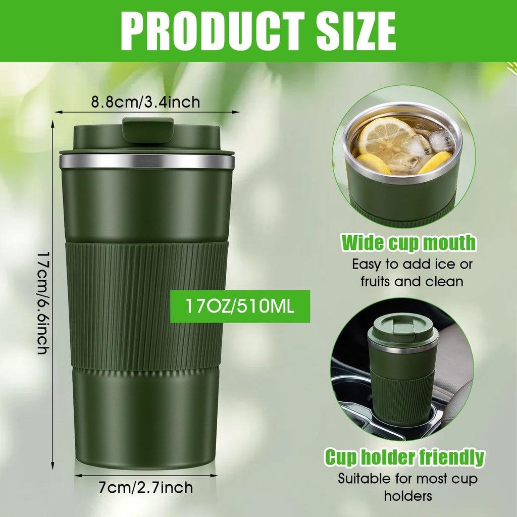 4 Pack 17oz Stainless Steel Insulated Coffee Mug with Lid C464509