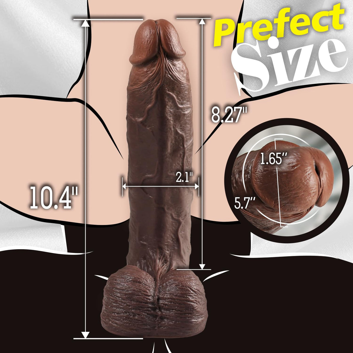 10" Realistic Big Black Curved Dildo with Suction Cup X21036