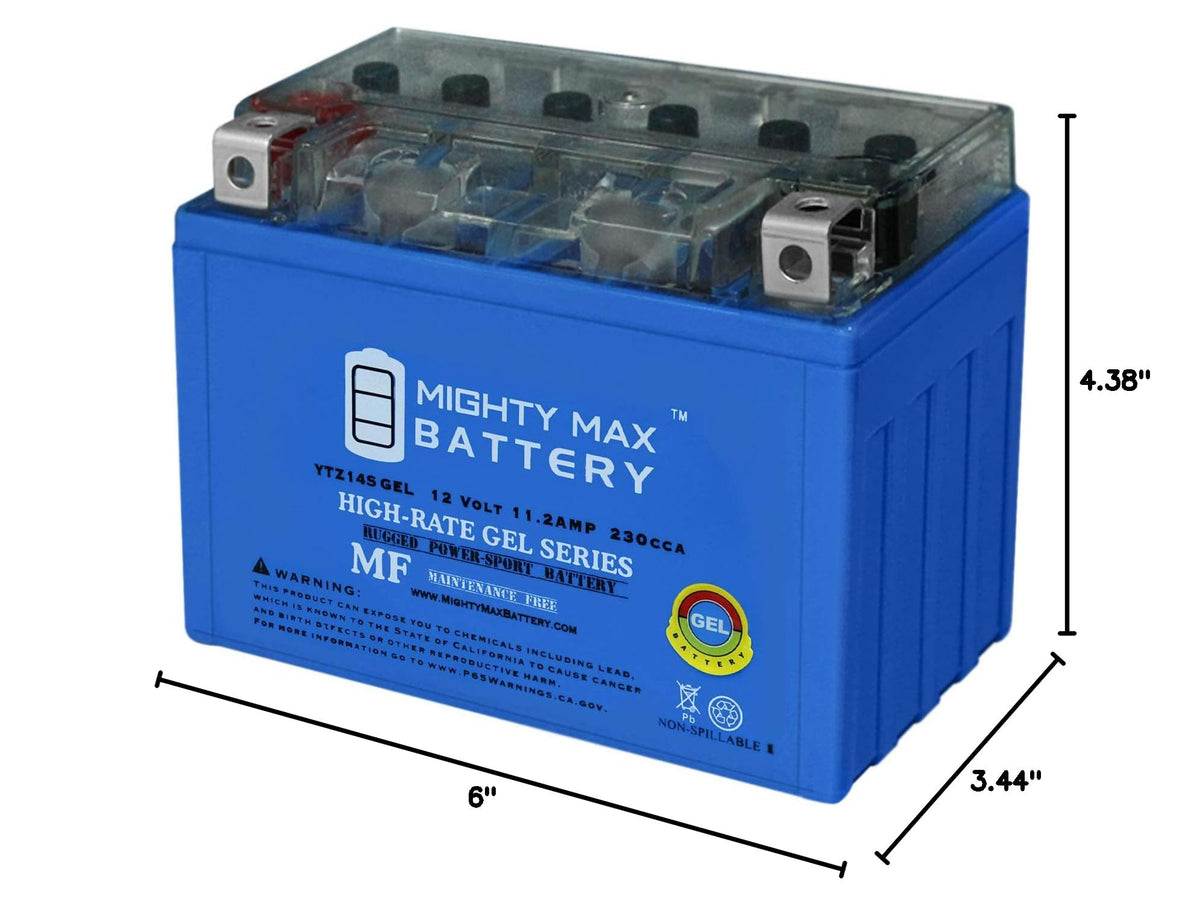 12 Volt 11.2 AH GEL Type 230 CCA Rechargeable Maintenance Free SLA AGM Motorcycle Battery Q5012
