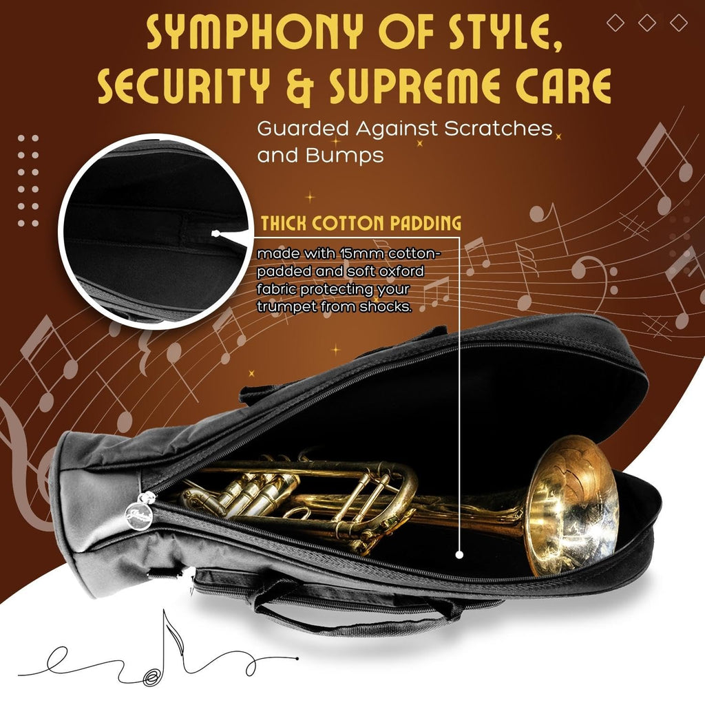 Cotton Padded Black Trumpet Bag with Adjustable Shoulder Strap E50566