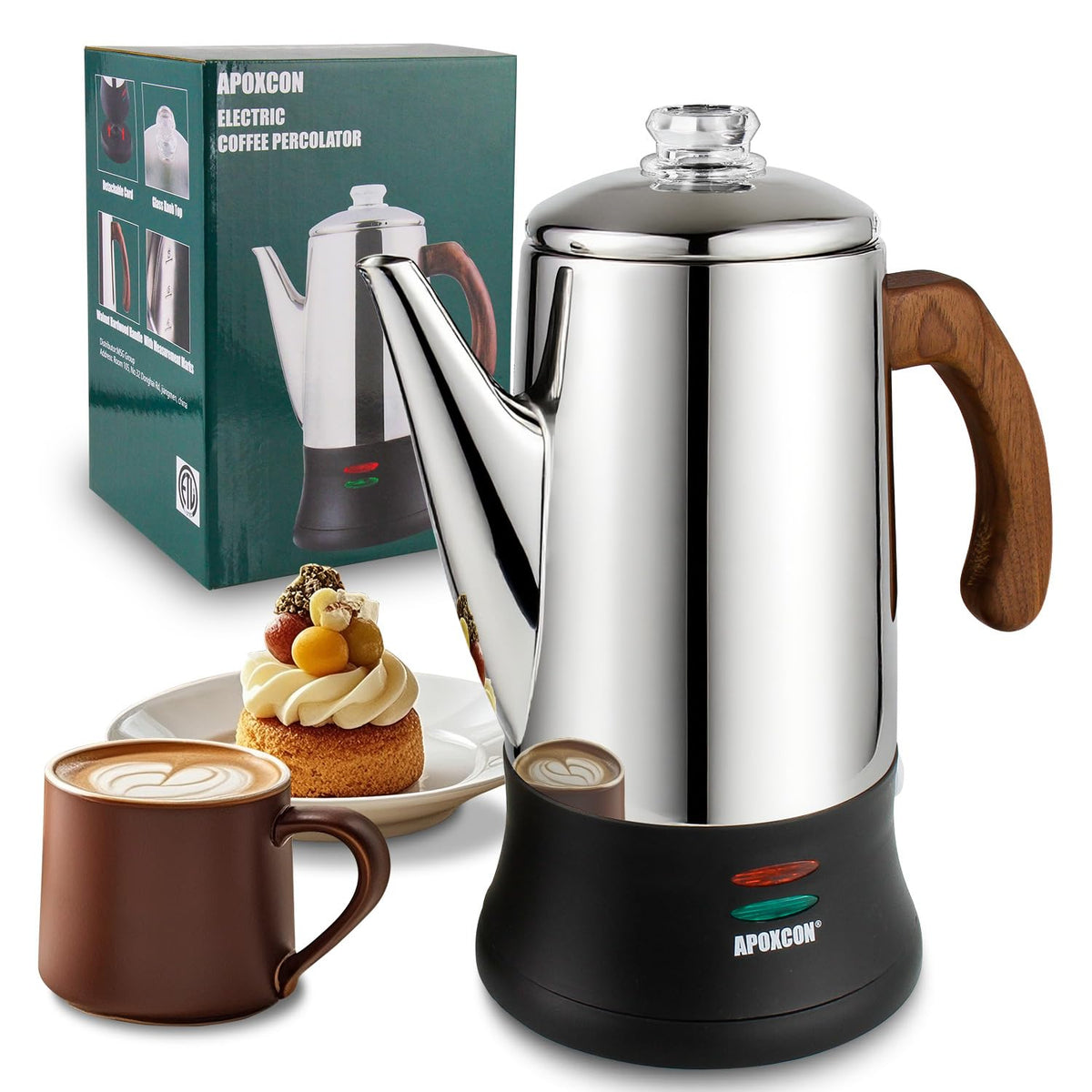 Electric Stainless Steel Coffee Percolator 8 Cup S452349