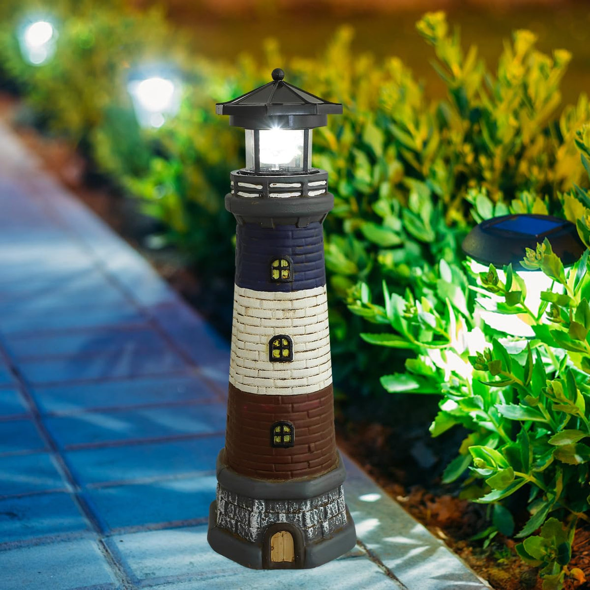Solar Lighthouse Outdoor Statue B3040