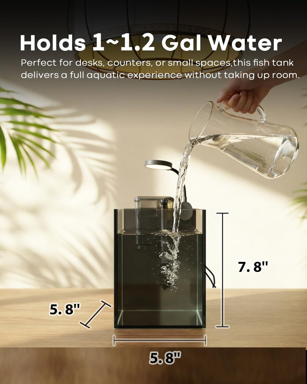 Glass 1.25 Gallon Aquarium Set with Filter LED Light R70762