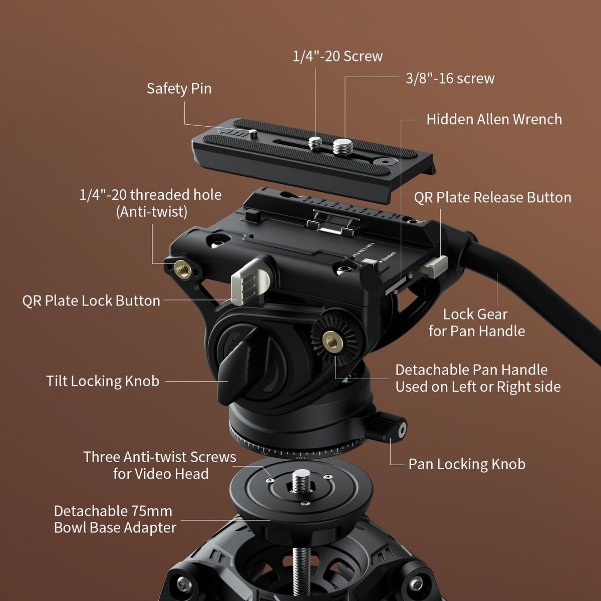 Carbon Fiber Tripod with Fluid Head R158312