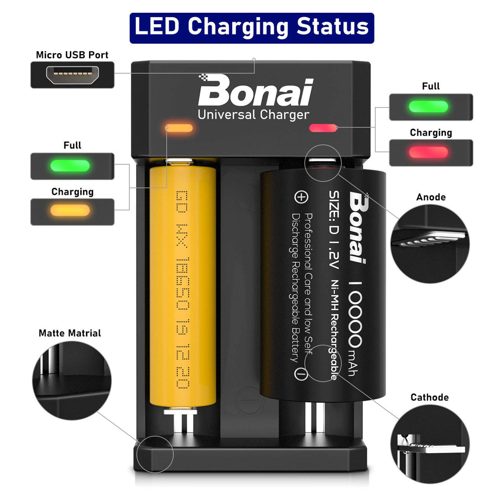 Battery Charger for AA AAA C D Rechargeable Batteries N9849