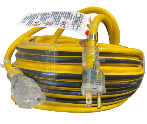 12/3 Heavy-Duty 15-Amp SJTW Extension Cord with Lighted Ends, 100-Feet O59354