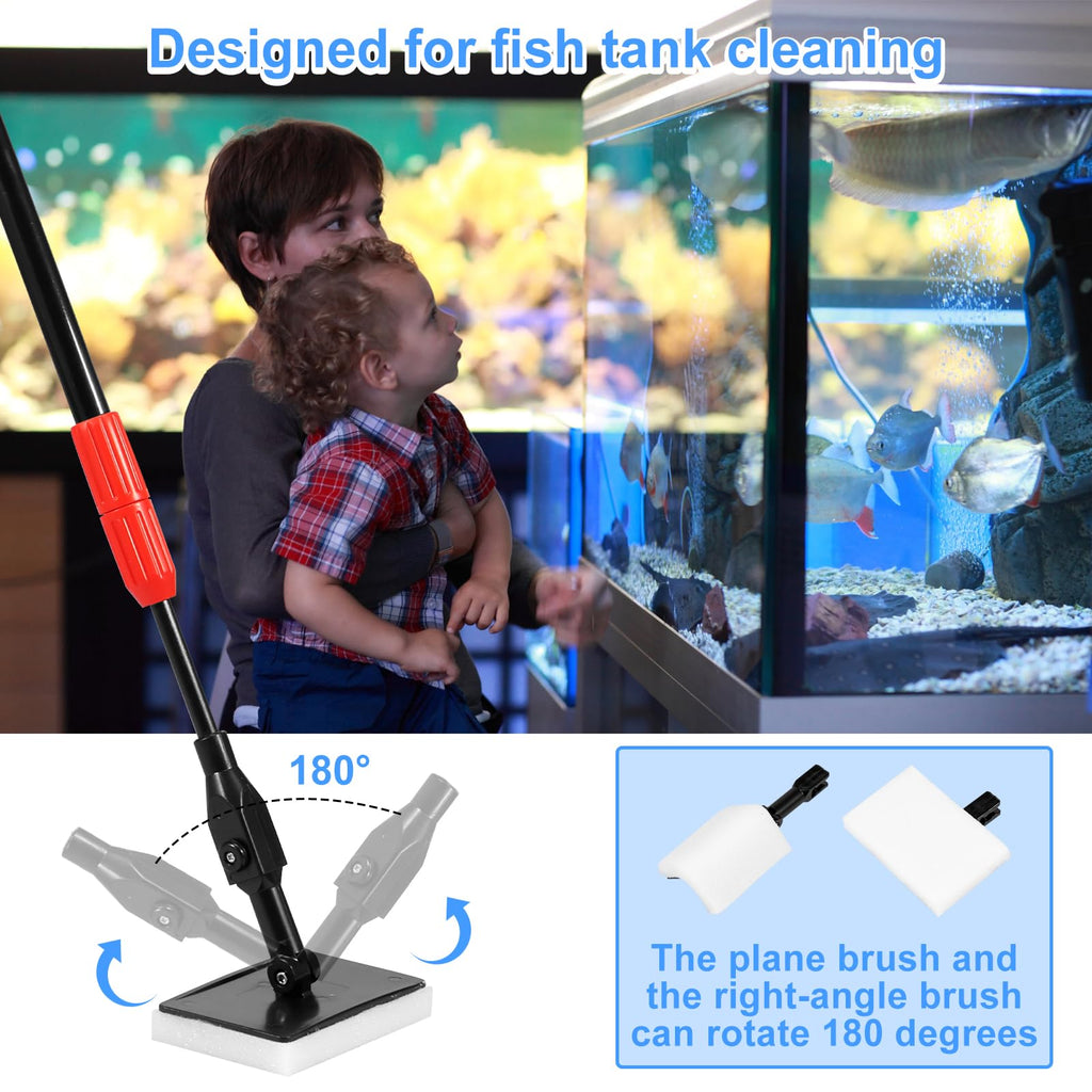 6 in 1 Aquarium Cleaning Kit with Adjustable Handle B989373