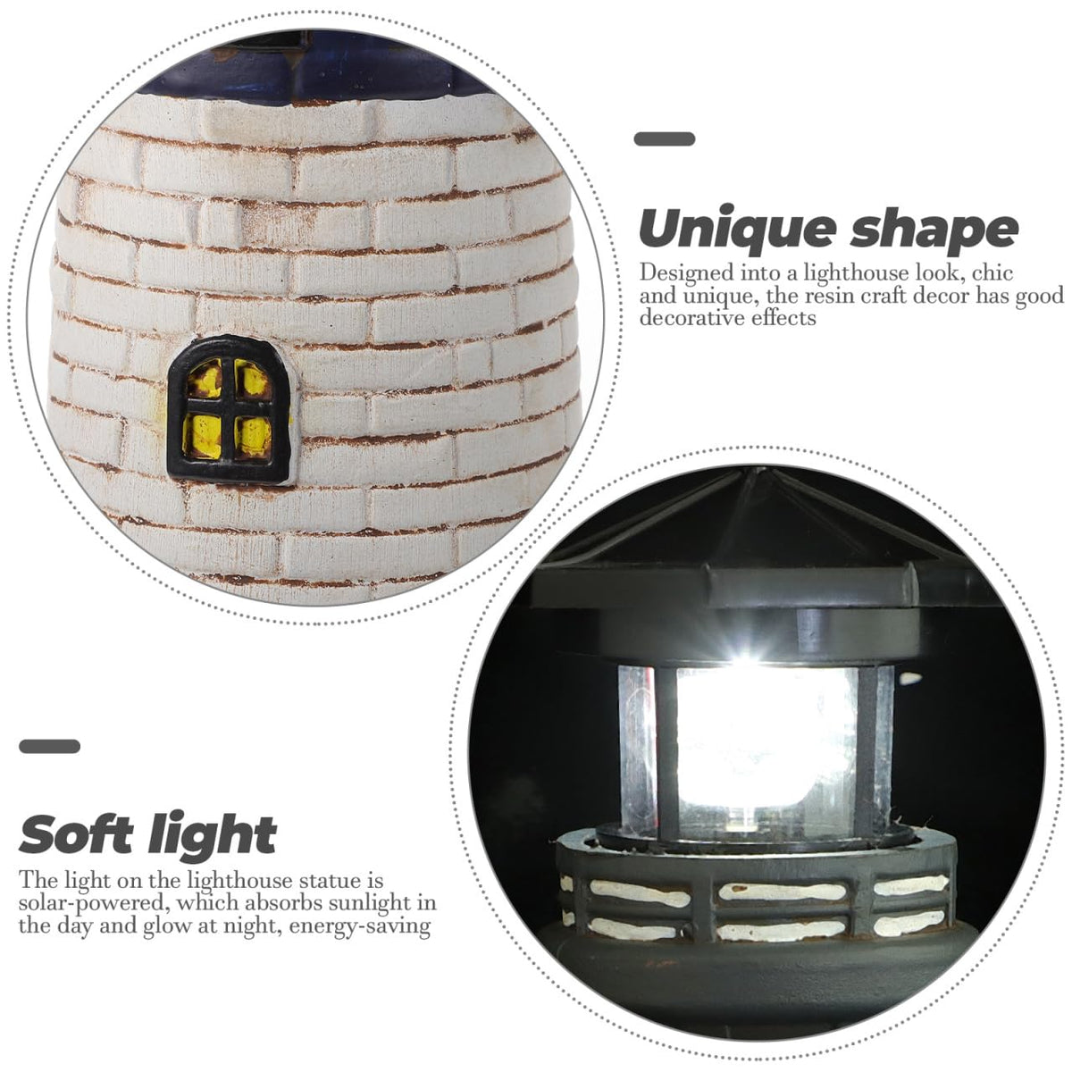 Solar Lighthouse Outdoor Statue B3040