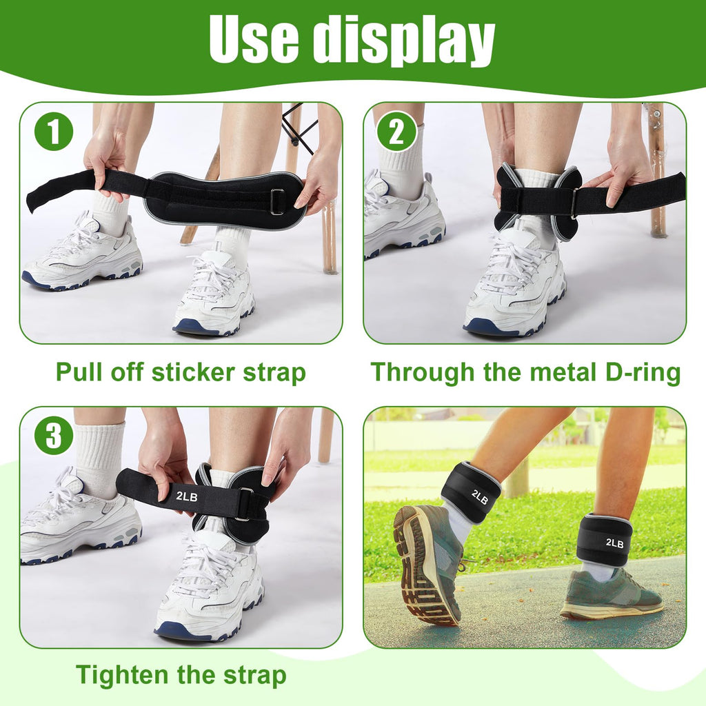 4 Pairs Adjustable Ankle Leg Weights Set L718132