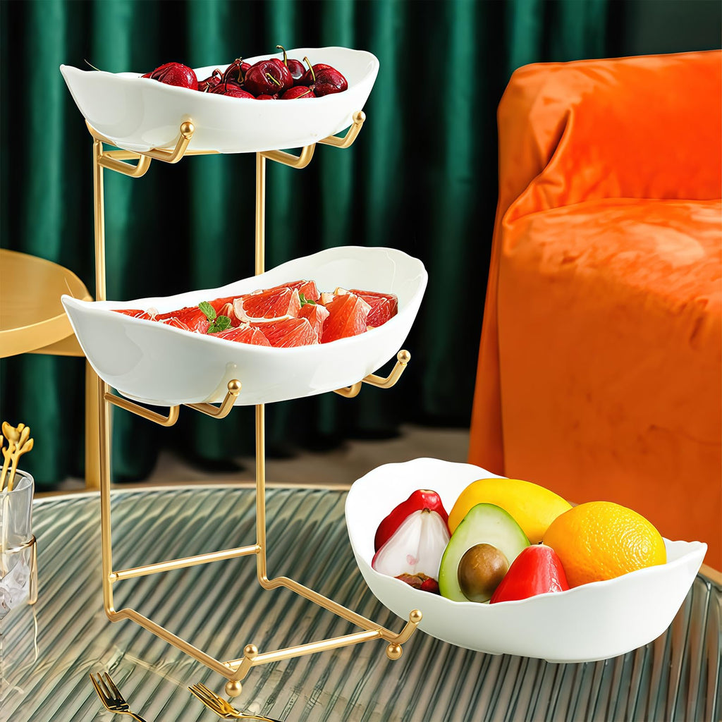 3 Tier Ceramic Fruit Basket Y244